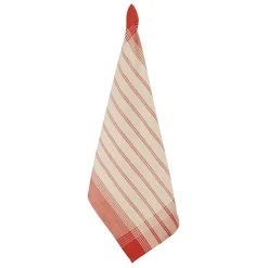 3 torchons campagne rouges en coton