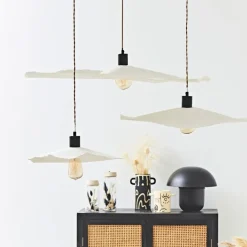 Abat-jour blanc beige d78cm - Louise