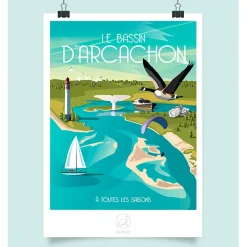 Affiche Bassin d'Arcachon 42x59.4cm