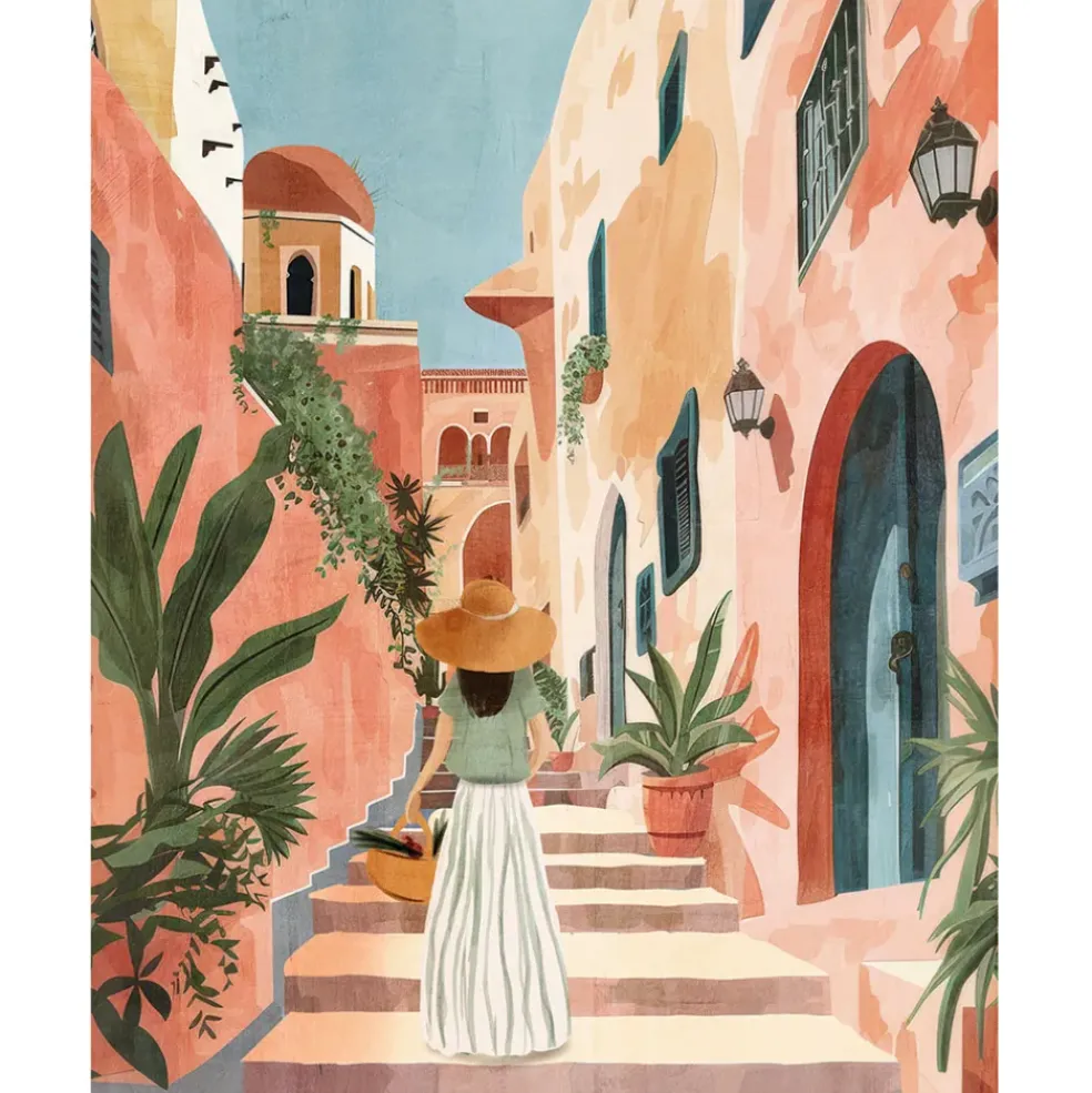 Affiche femme ruelle 30x40cm
