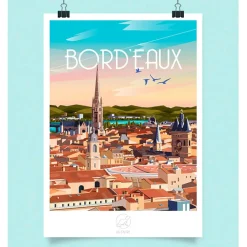Affiche ville Bordeaux 42x59.4cm