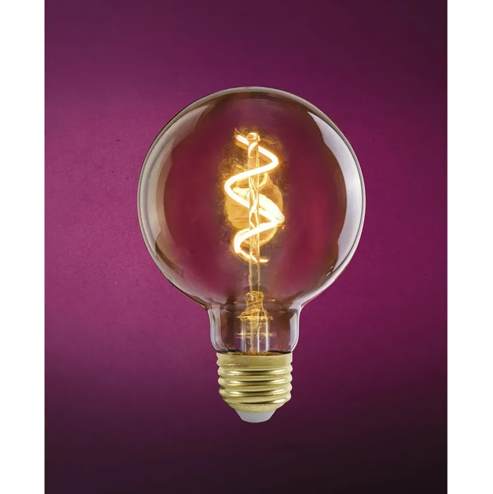 Ampoule spirale globe ambree