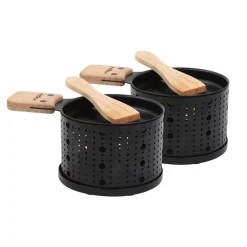 Appareil à raclette noir à la bougie pour 2