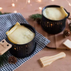 Appareil à raclette noir à la bougie pour 2