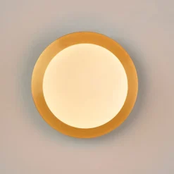 Applique en metal doré et verre laiton d18cm blanc - Manor
