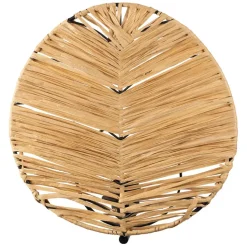 Applique en raphia et fer naturel et noir h32cm - Tulum