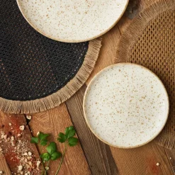 Assiette à dessert beige d20.5cm en faience - lisere