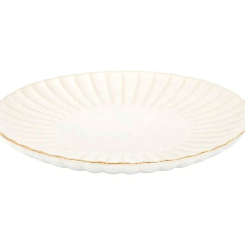 Assiette à dessert en céramique beige d21cm - Vlora