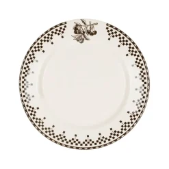 Assiette à dessert en faïence anthracite d22.5cm - Damier