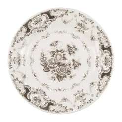 Assiette à dessert en faïence gris d20cm - clothilde
