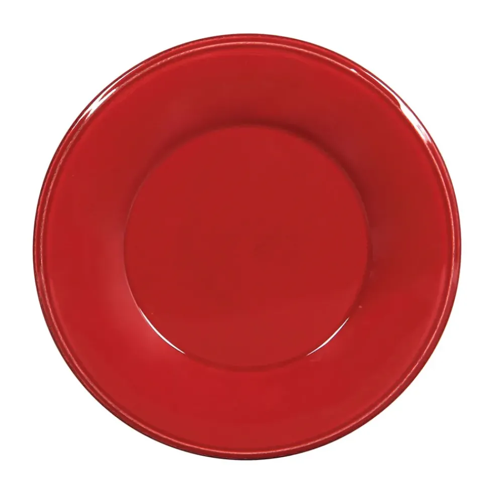 Assiette à dessert en faïence rouge d23.5cm - constance