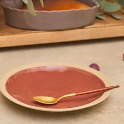 Assiette à dessert en grès tomette d21.5cm - Jade