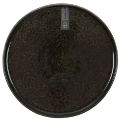 Assiette à dessert en grès noir d20.5cm