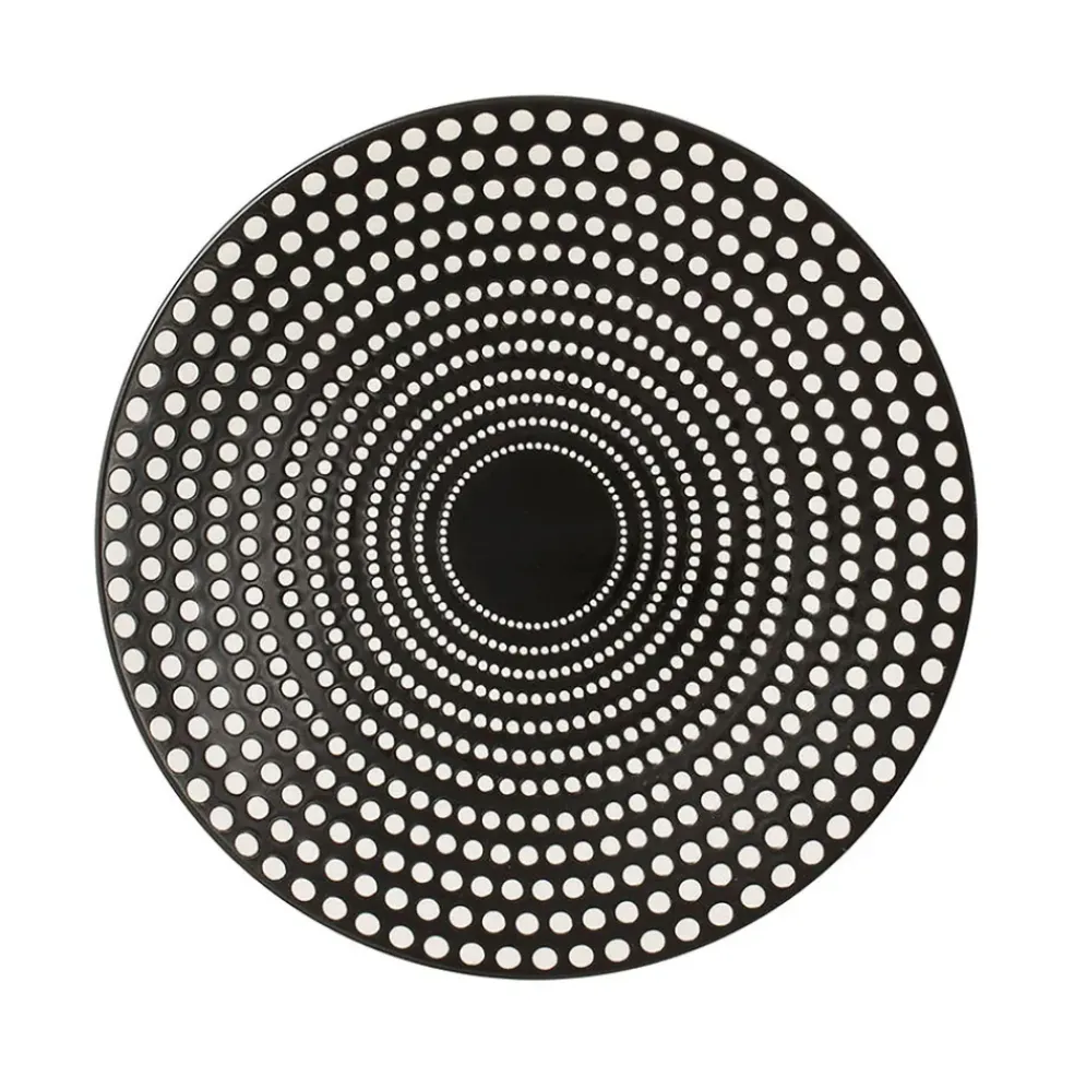 Assiette à dessert en grès pois noir d20.5cm - galaxy