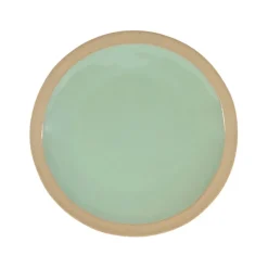 Assiette à dessert en grès vert d'eau d21.5cm - Jade