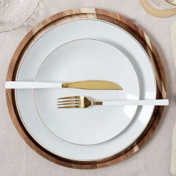 Assiette à dessert en porcelaine lisere doré d20cm