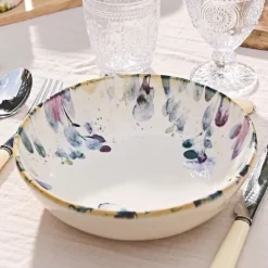 Assiette à pates en faïence blanc d22cm - Garden