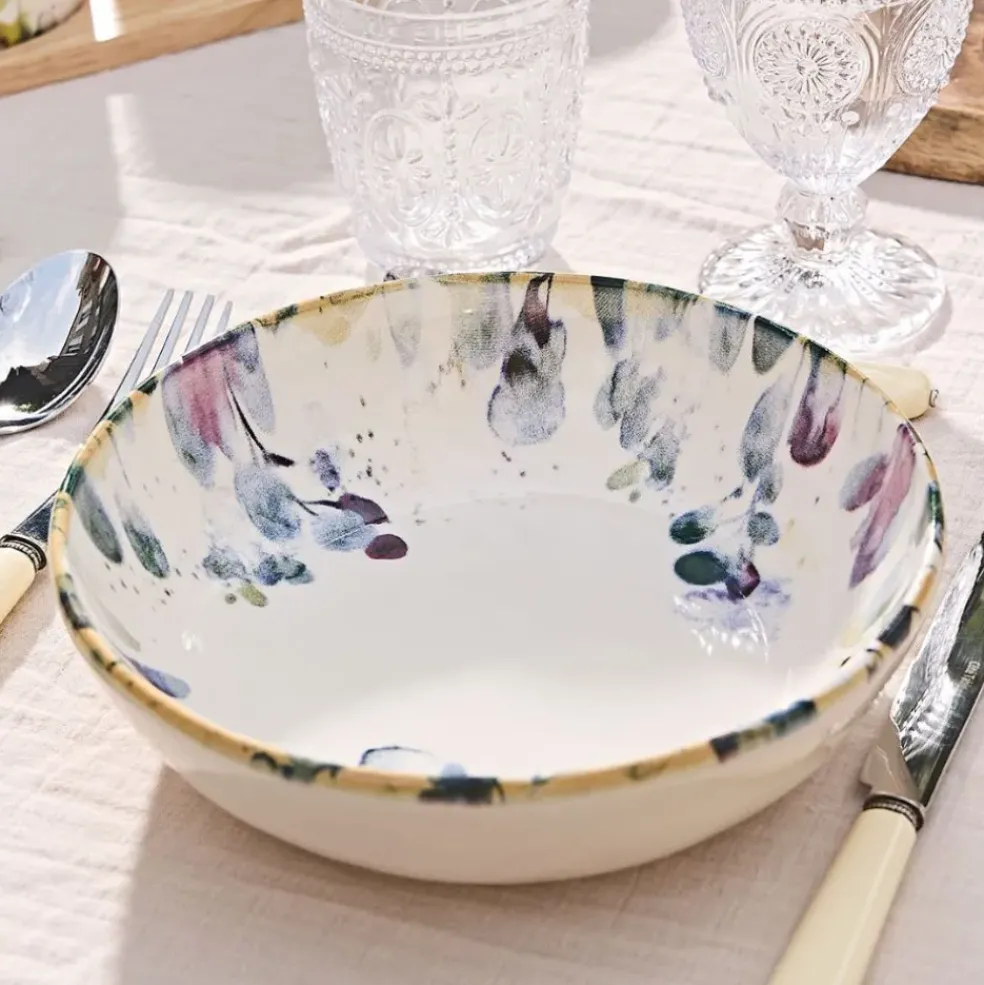 Assiette à pates en faïence blanc d22cm - Garden