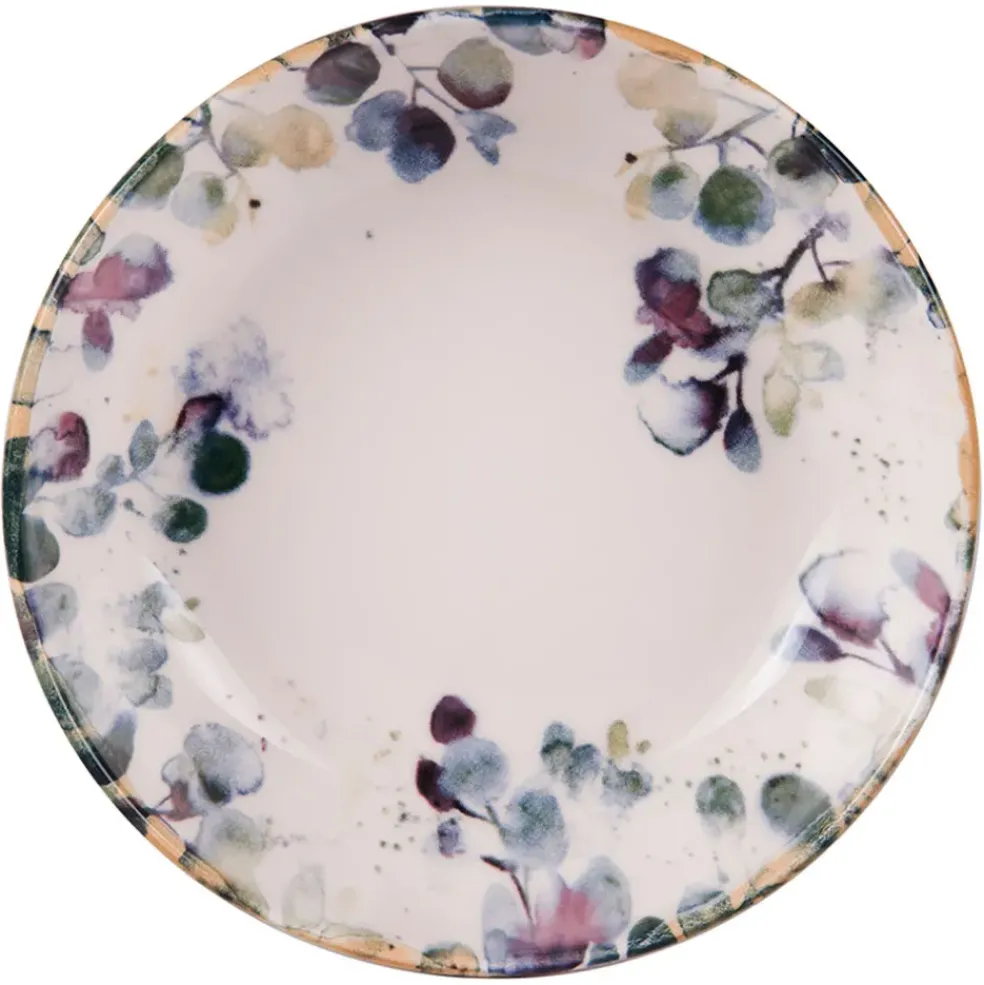 Assiette à pates en faïence blanc d22cm - Garden