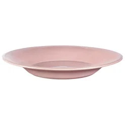 Assiette à pâtes en faïence rose poudré d27cm - constance