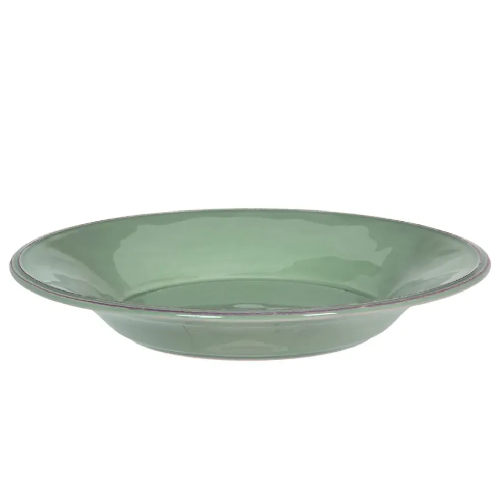 Assiette à pâtes en faïence sauge d27cm - constance