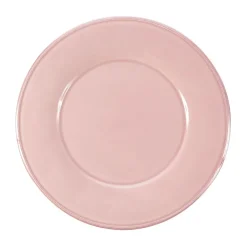 Assiette a dessert en faïence rose poudré d23.5cm -constance