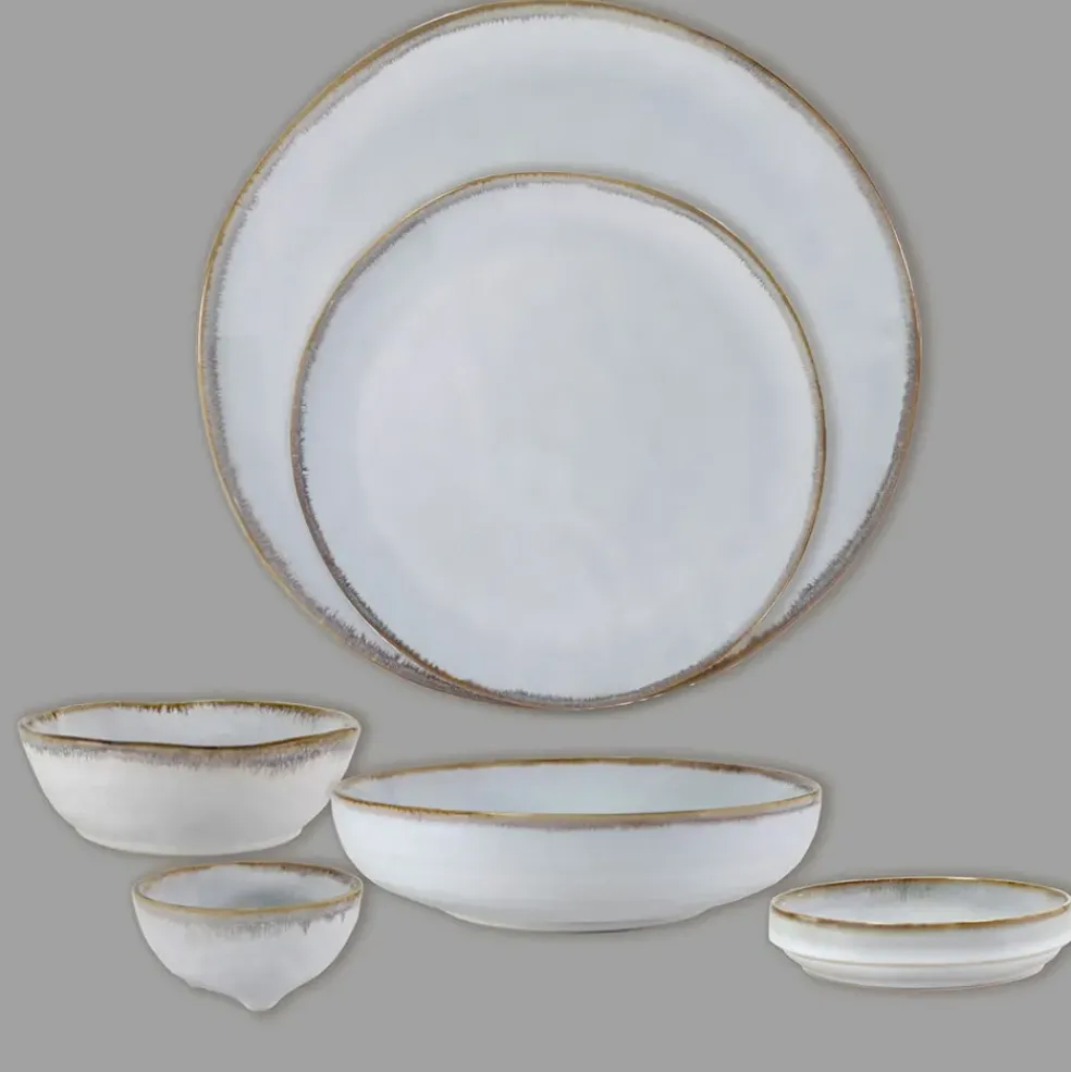 Assiette a dessert en grès nacré d20cm - Nori