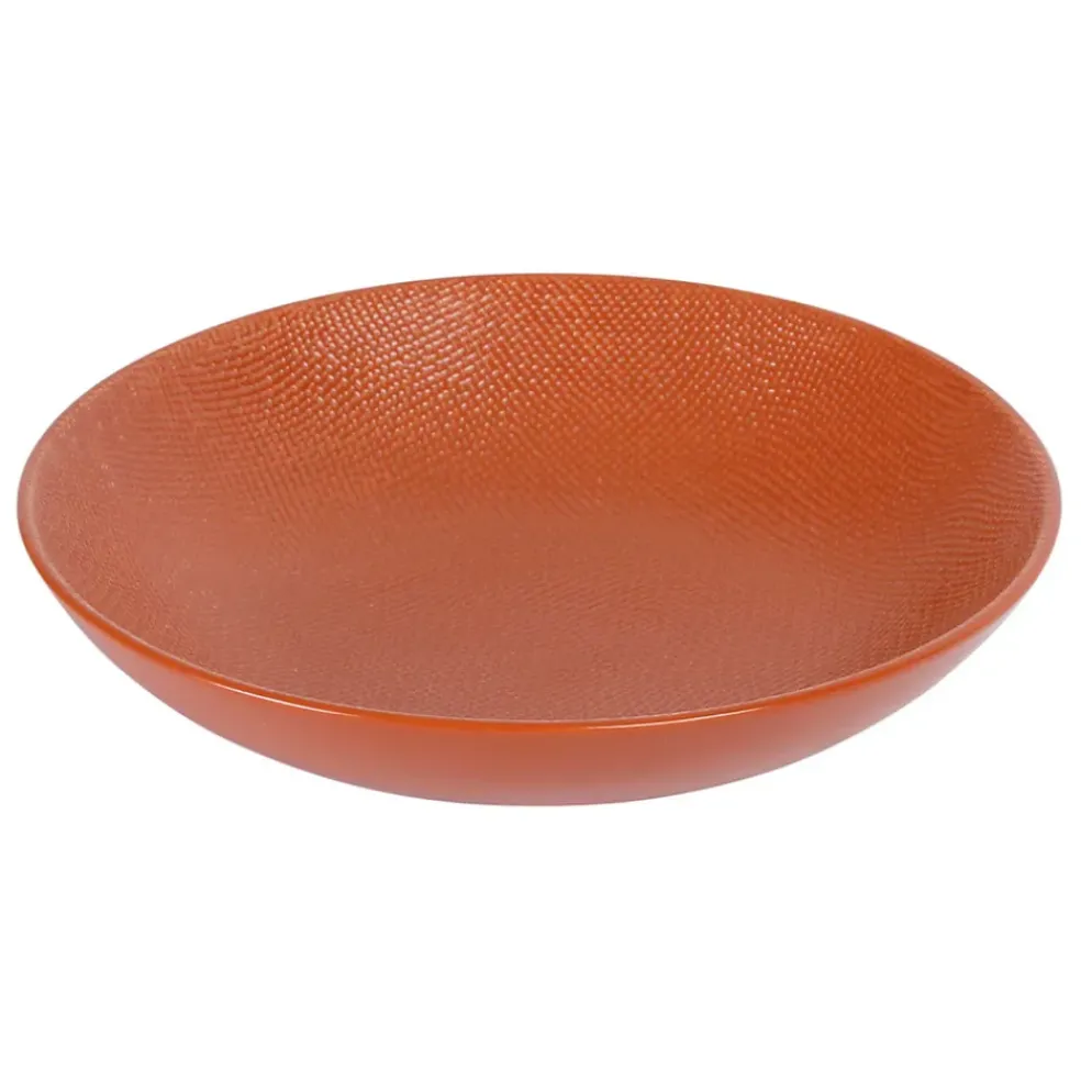 Assiette calotte en gres terracotta d25cm - vesuvio