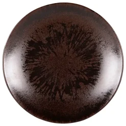 Assiette calotte en grès marron d22cm - Onyx