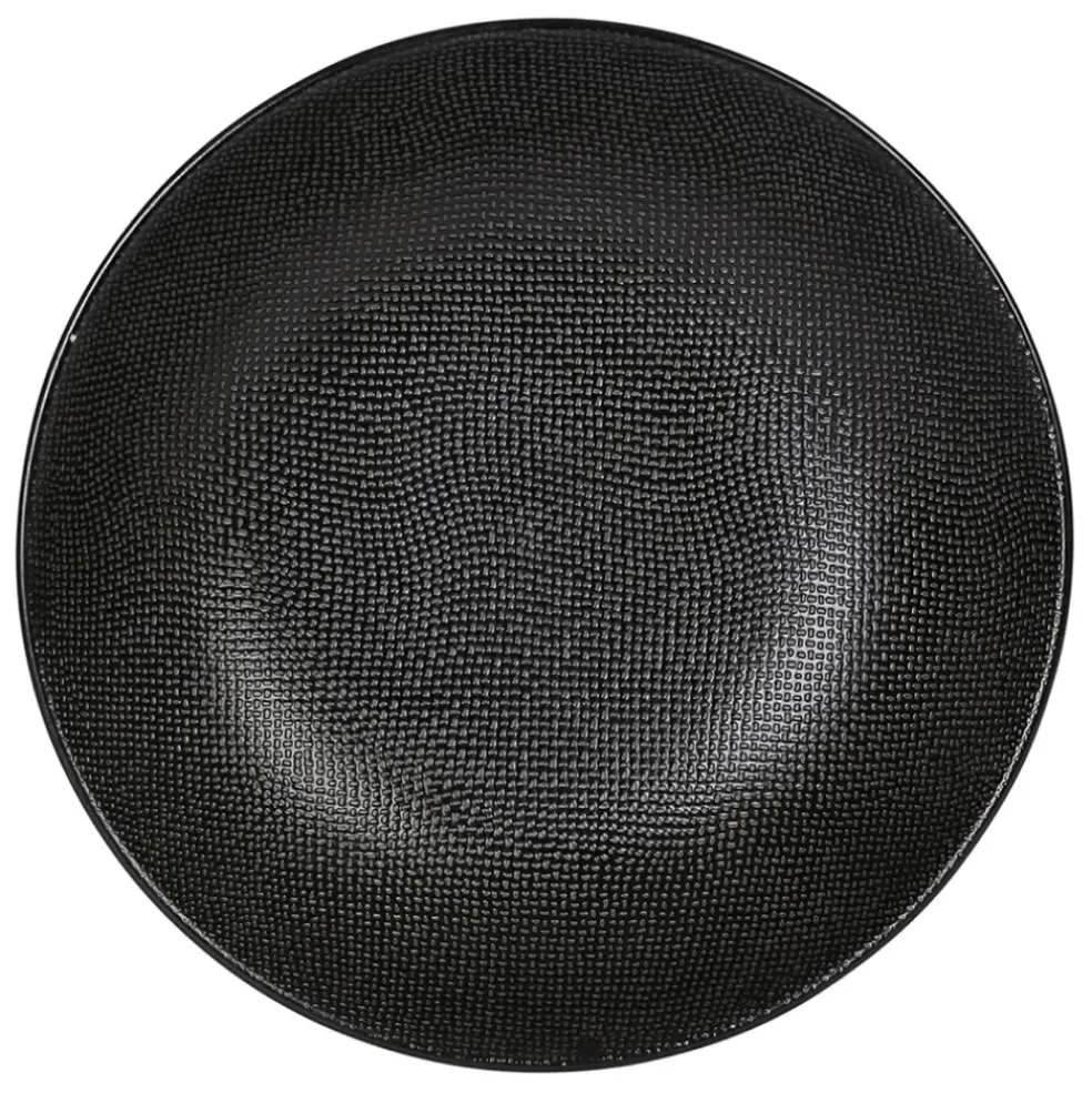 Assiette calotte en grès noir d25cm - Vesuvio
