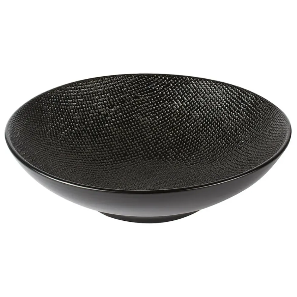 Assiette calotte en grès noir d19cm - vesuvio