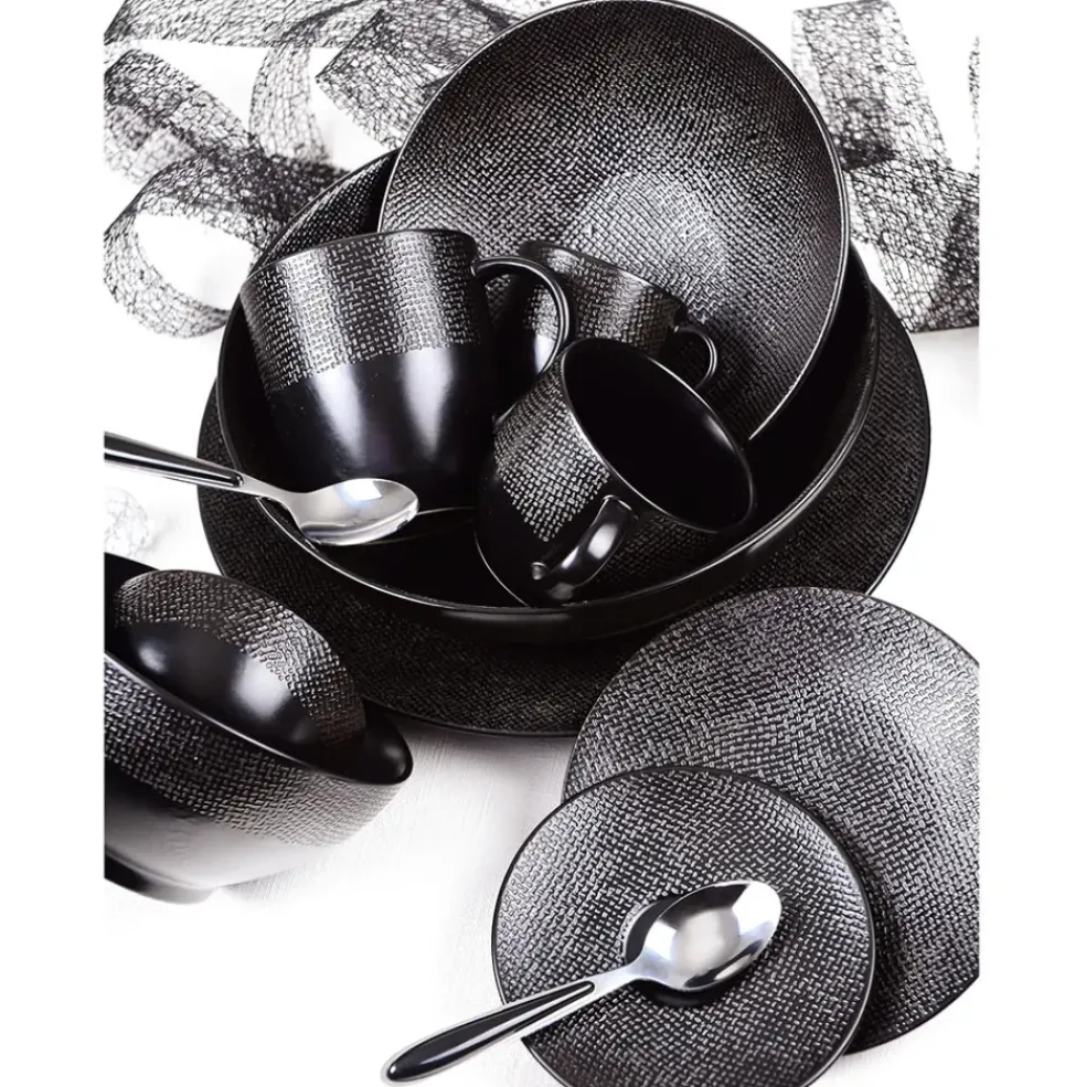 Assiette calotte en grès noir d19cm - vesuvio
