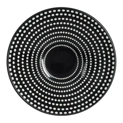 Assiette calotte en grès pois noir d19cm - galaxy