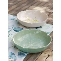 Assiette creuse chou en grès lichen d20cm