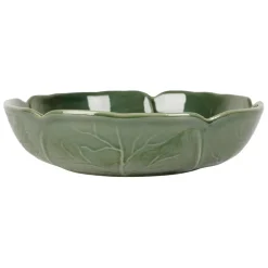 Assiette creuse chou en grès vert d20cm