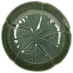 Assiette creuse chou en grès vert d20cm
