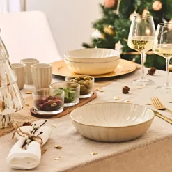 Assiette creuse en céramique beige d20cm - Vlora