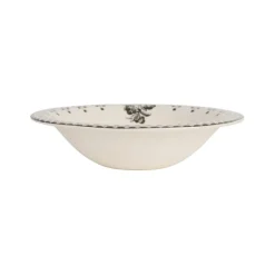 Assiette creuse en faïence anthracite d20cm - Damier