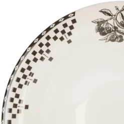 Assiette creuse en faïence anthracite d20cm - Damier