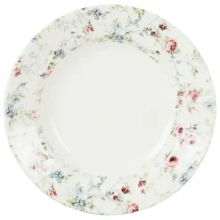 Assiette creuse en faïence multicolore d23cm - fleurs champs