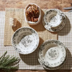 Assiette creuse en faïence gris d23cm - clothilde