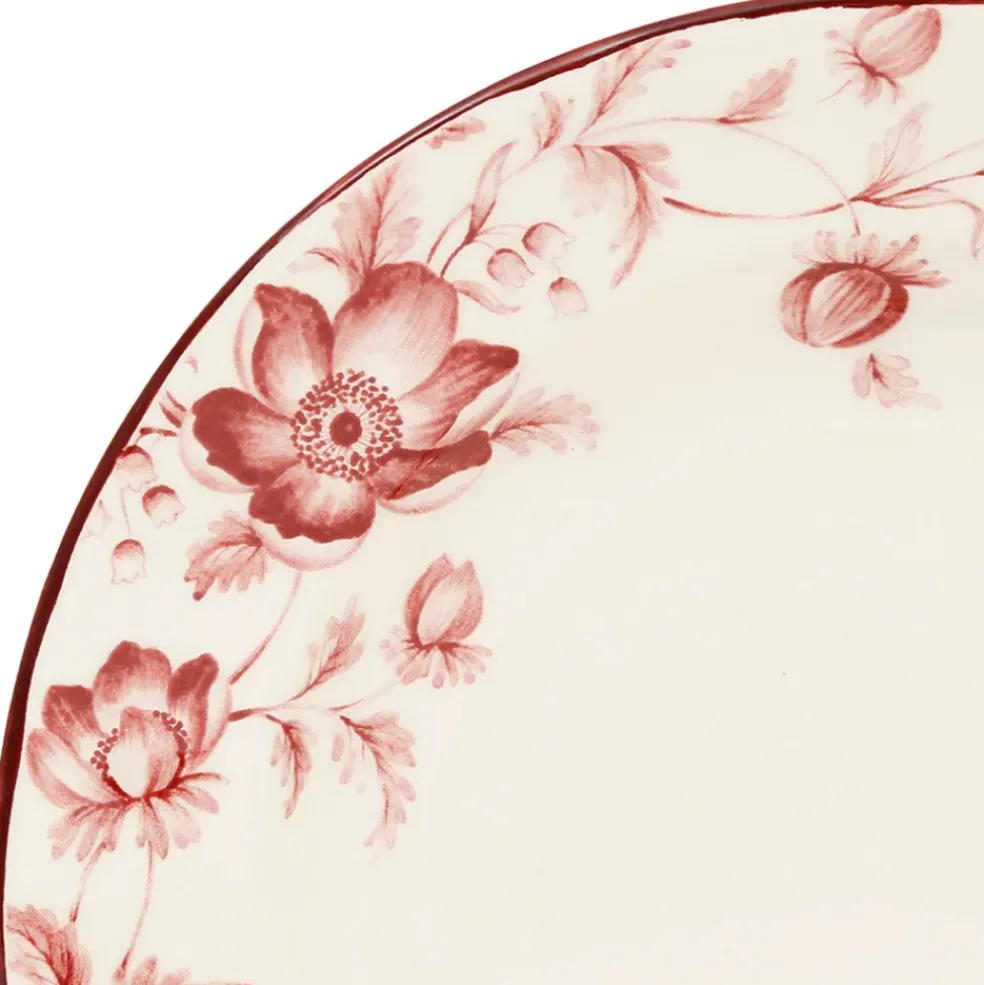 Assiette creuse en faïence rouge d23cm - Margaux