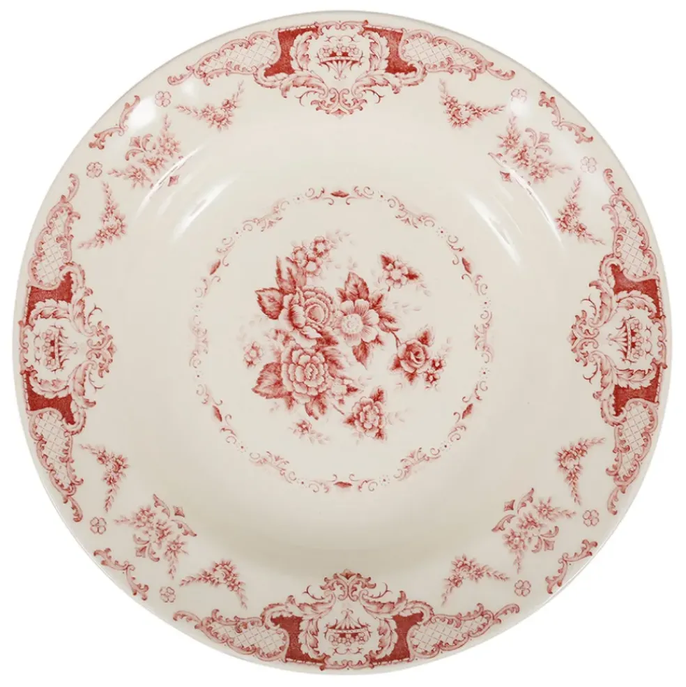 Assiette creuse en faience bordeaux d22cm - clothilde