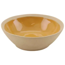 Assiette creuse en grès curry d18cm - Jade