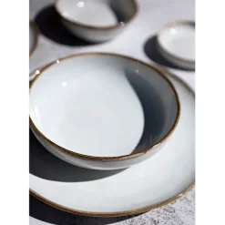 Assiette creuse en grès nacré d19cm - Nori