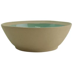 Assiette creuse en grès vert d'eau d18cm - Jade