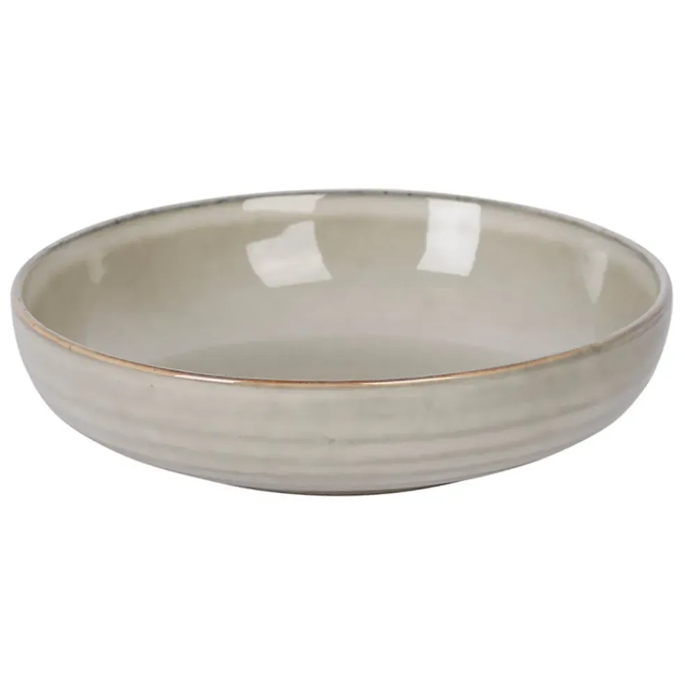 Assiette creuse en grès vert d19cm - Nori