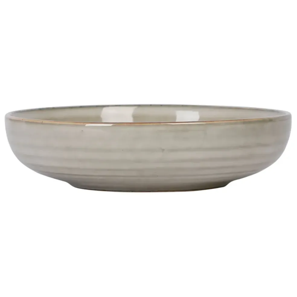 Assiette creuse en grès vert d19cm - Nori