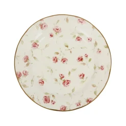 Assiette de dessert en faïence rose et doré d20cm - Rose
