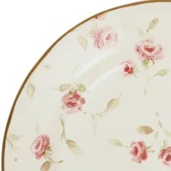 Assiette de dessert en faïence rose et doré d20cm - Rose